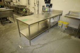 Assorted S/S Tables - (2) with Bottom Shelves and (1) Portable, Dimensions - (1) Aprox. 97" L x