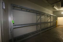 6-Sections 2 and 3-High Pallet Racking with Cage Beds, Aprox. 96" H x 96' W x 24" Deep and 42" Deep