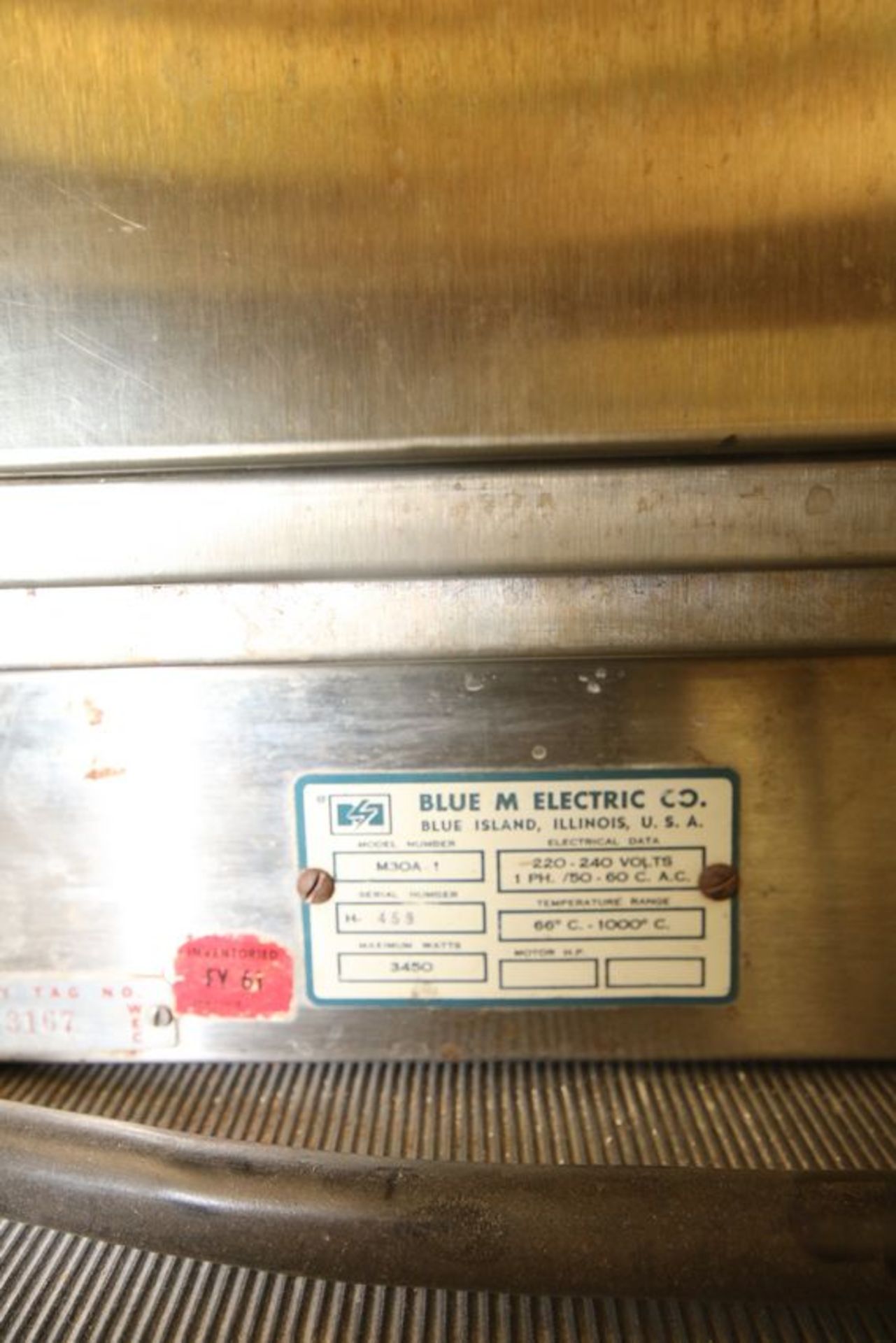 Blue M Lab-Heat Muffle Furnance, M/N M30A-1, S/N 459, Temp. Range 66C - 1000C, 220-240 Volts - Image 4 of 4