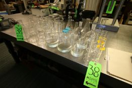 Assorted Lab Glassware, Includes Cylinders, Beakers, Erlenmeyer Flasks, Plates, and Other Glassware