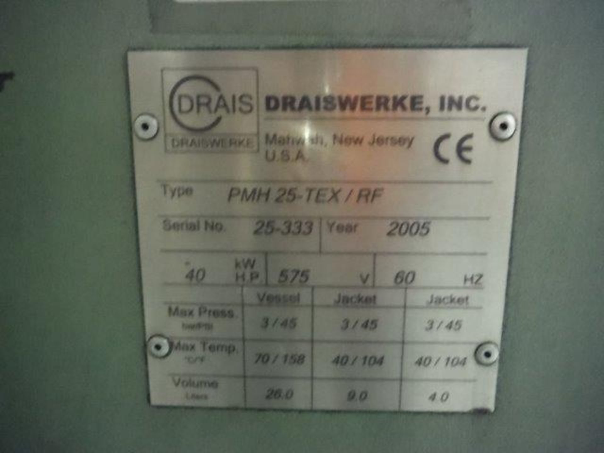 Drais pmh 25 tex/rf shut mill, Model 25/333 Serie 280781/1k05 40HP 2005 - Image 3 of 10