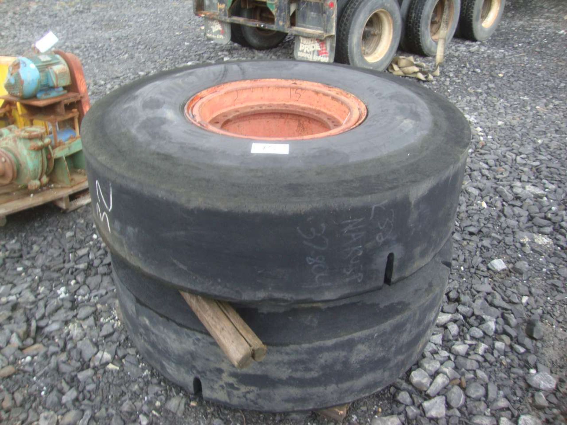 (2) Michelin Dux rock truck tires