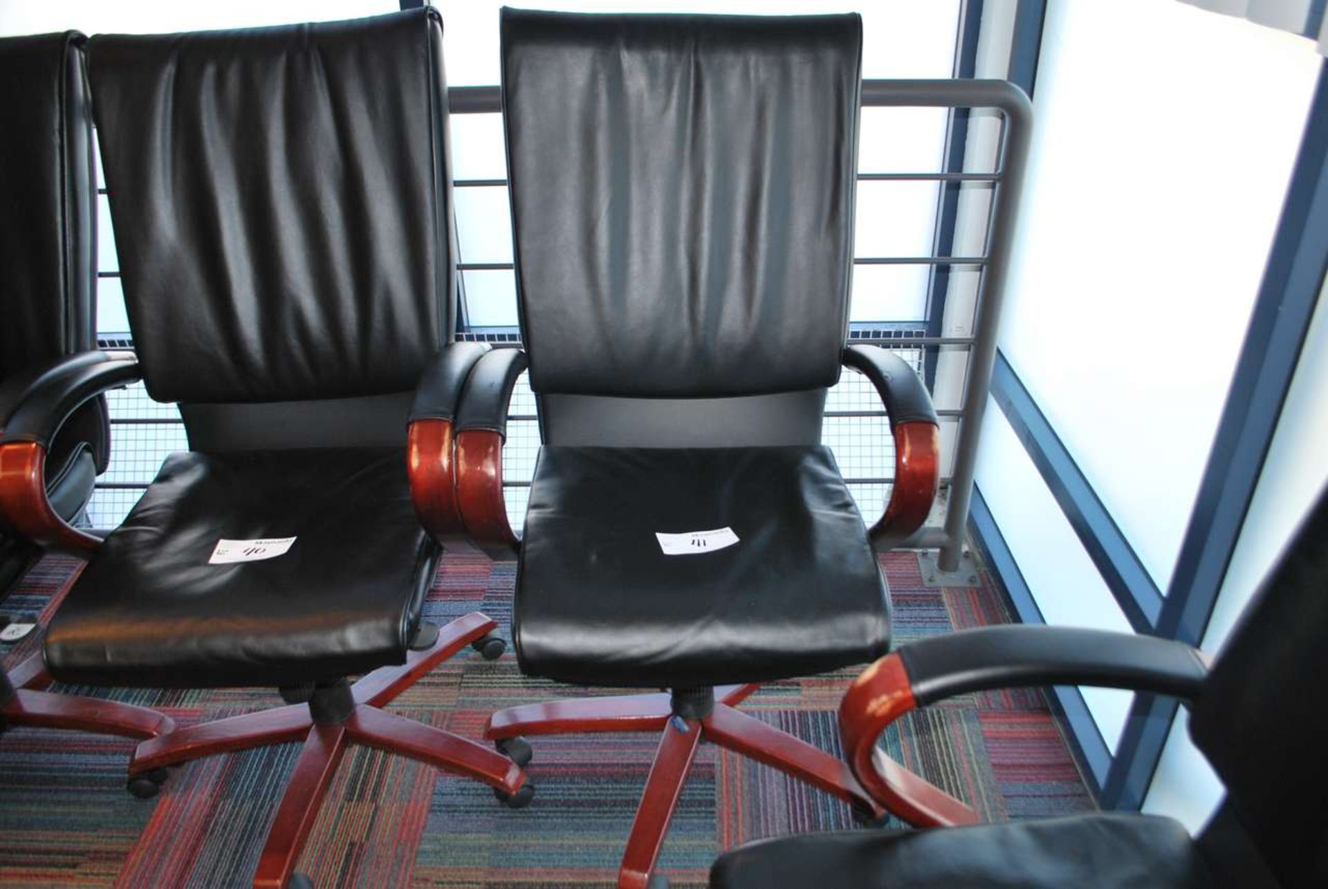 Mahogany leather boardroom chair