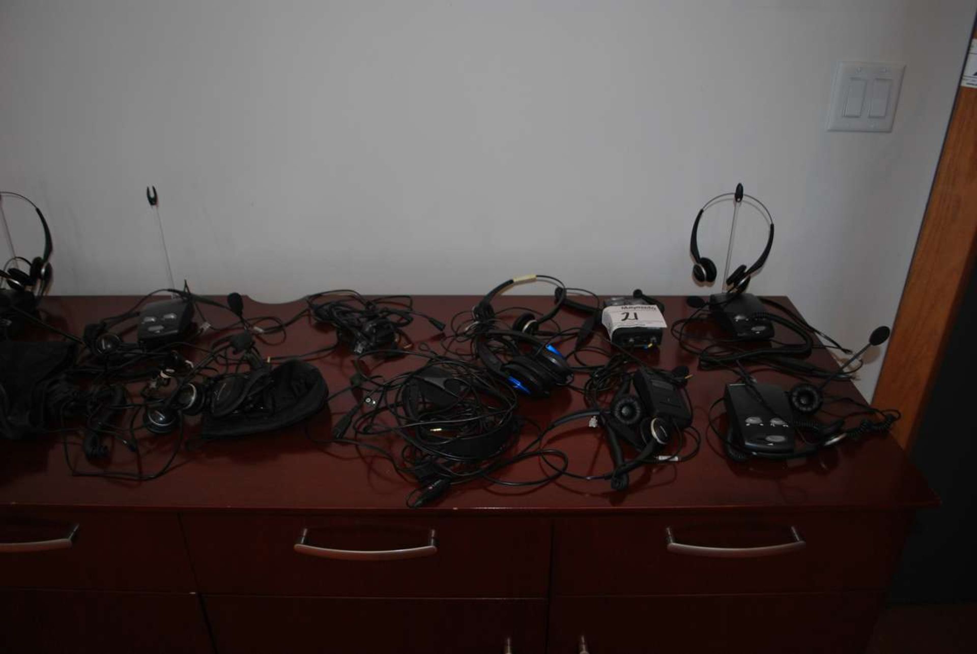 Assorted telephone head sets