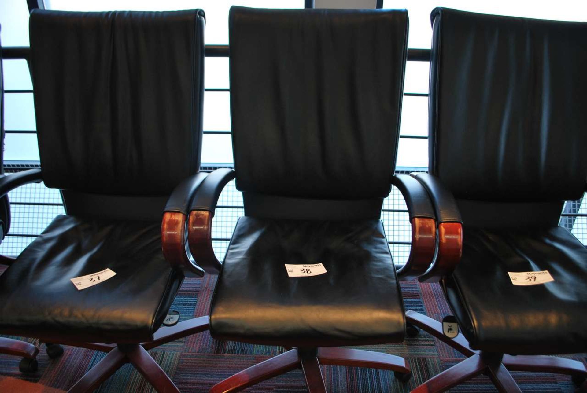 Mahogany leather boardroom chair