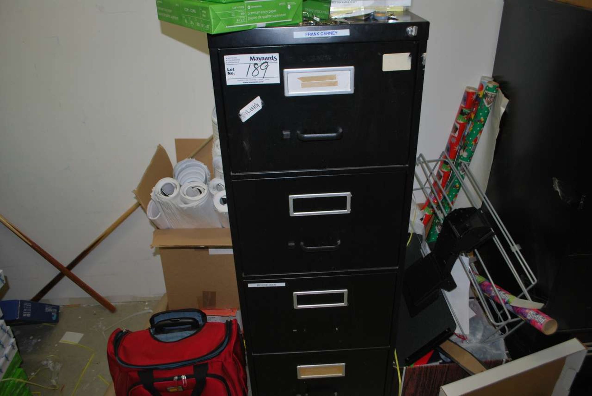 Black 4 drawer legal cabinet