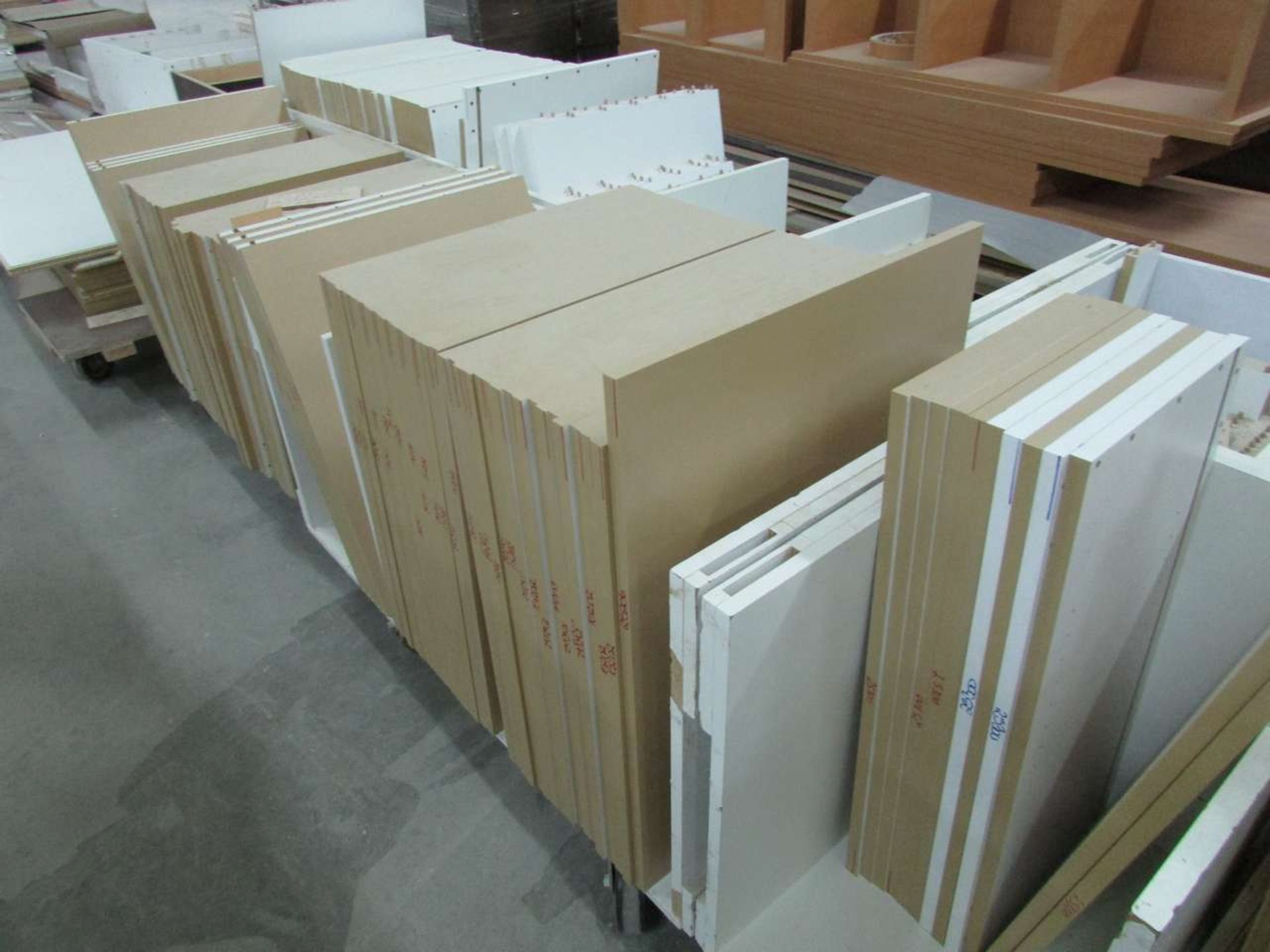 Row of Assorted Wood Panels and Supply Carts - Image 2 of 4