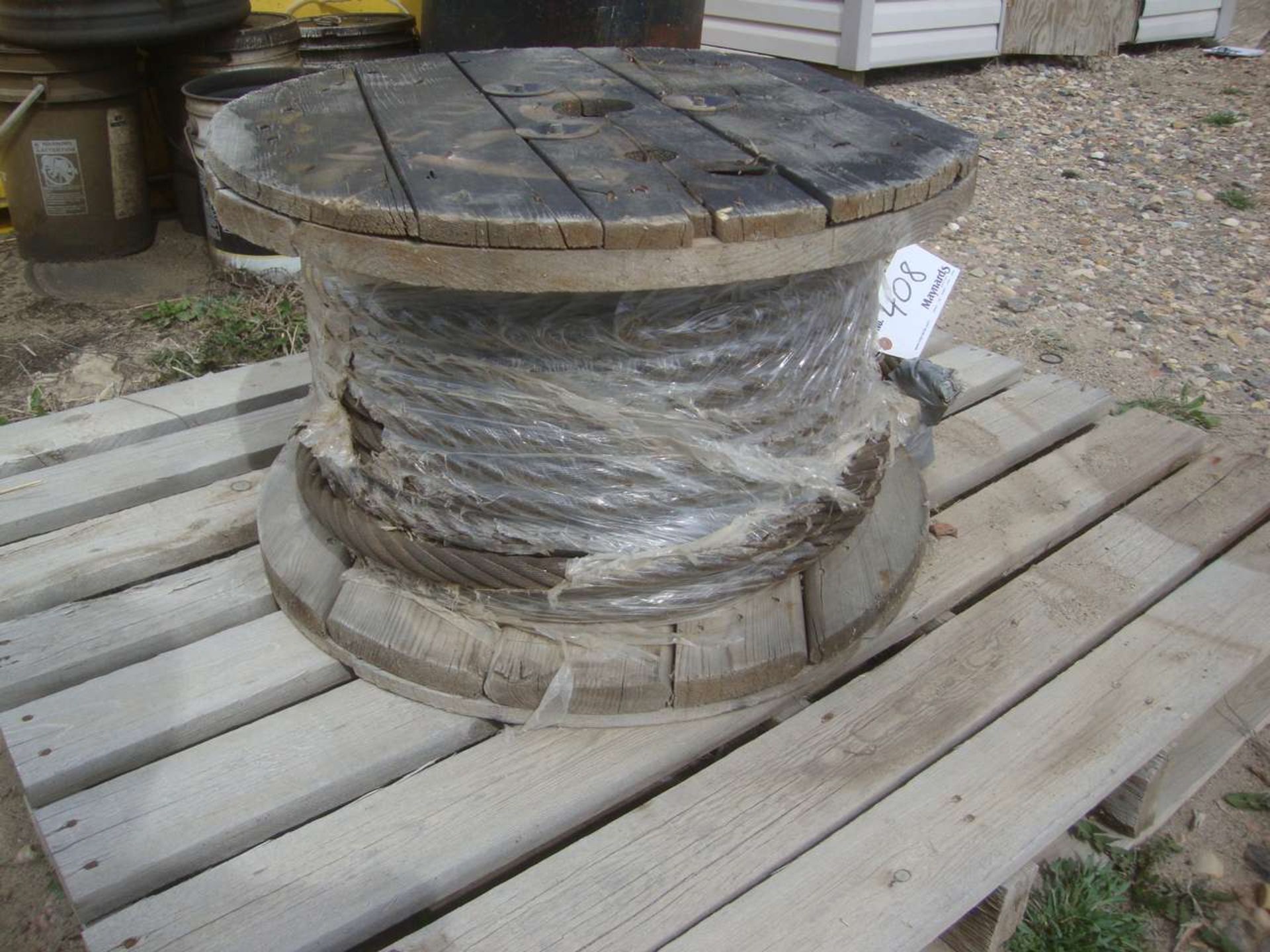 Spool of steel cable 1"