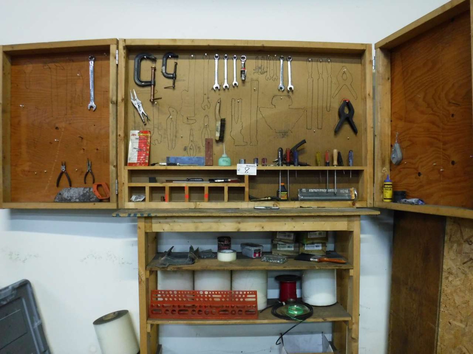 Wooden Shelf & Wall Tool Cabinet