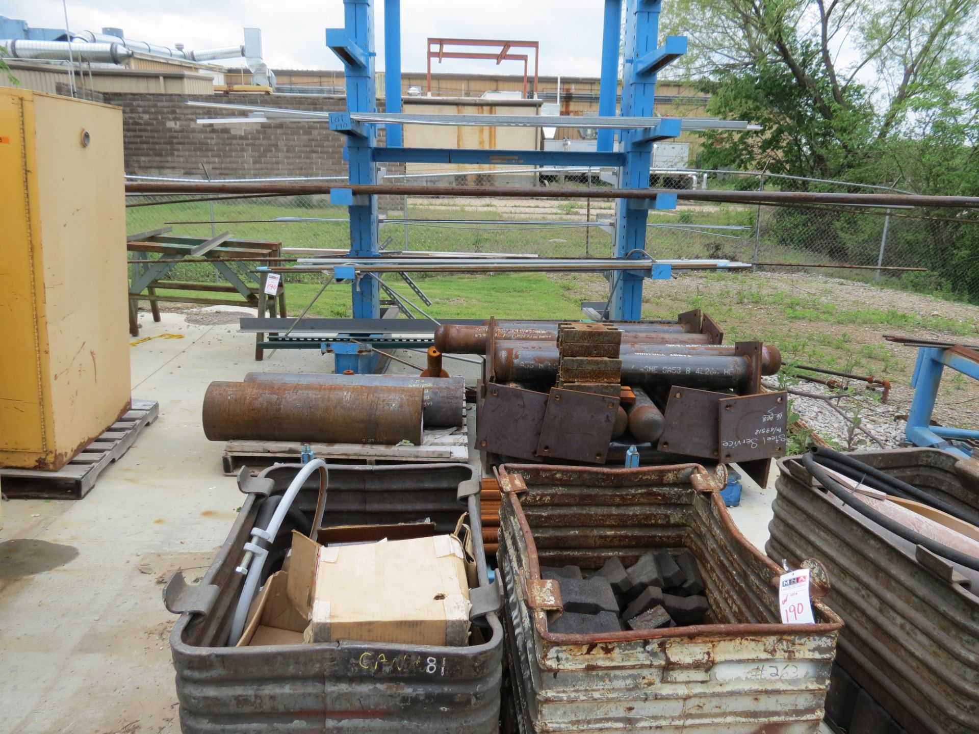 Cantilever rack w/ assorted metal - Image 2 of 2