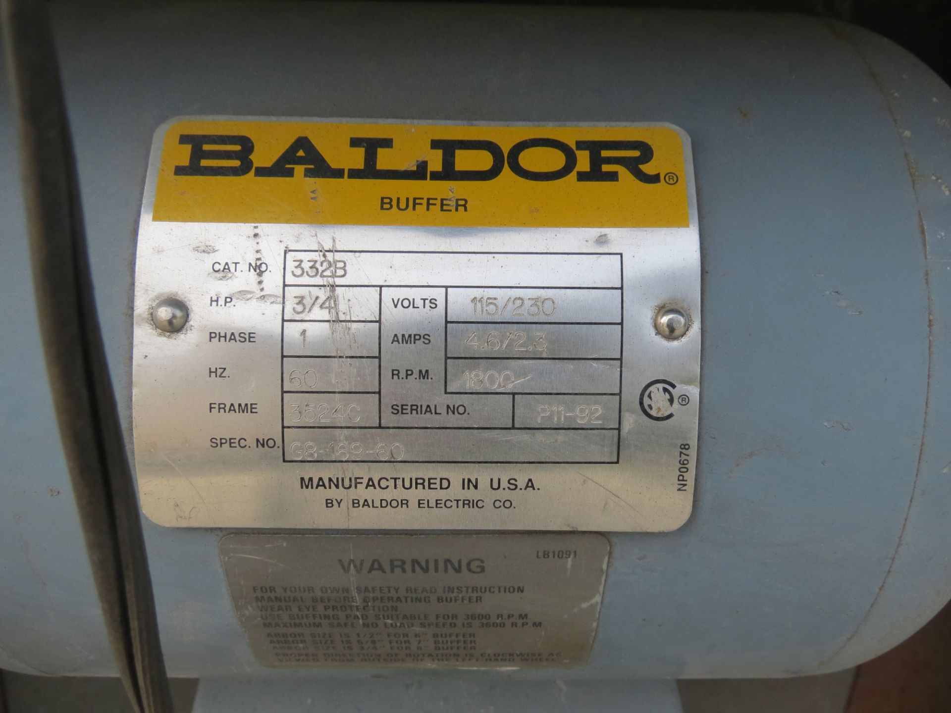 Baldor Double End Buffer Mdl # 332B - Image 3 of 3