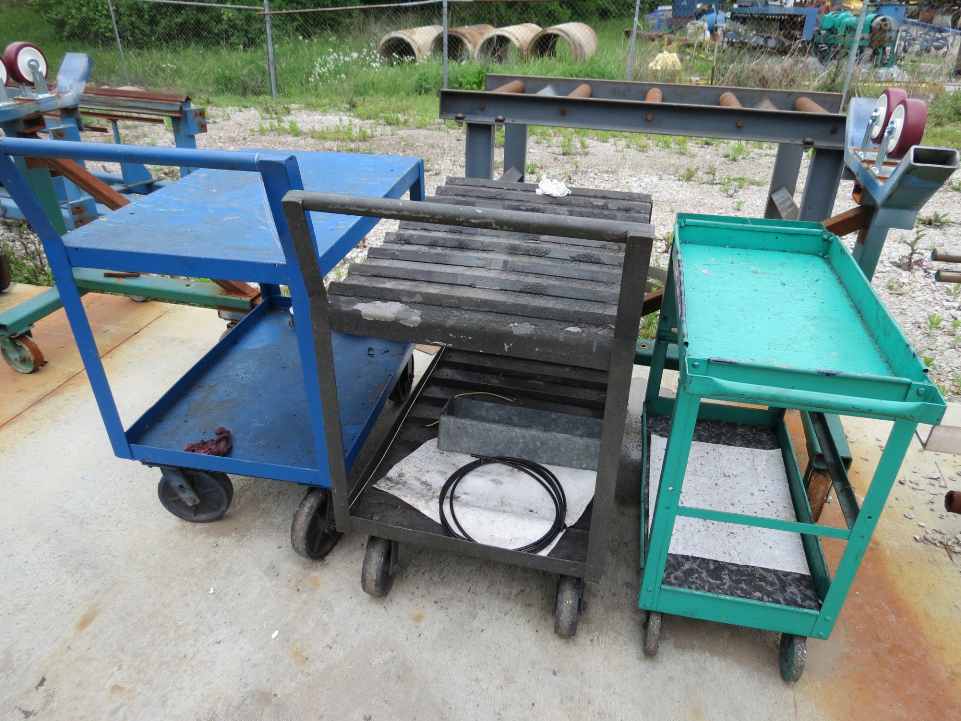 3 metal rolling carts w/conveyor - Image 2 of 2