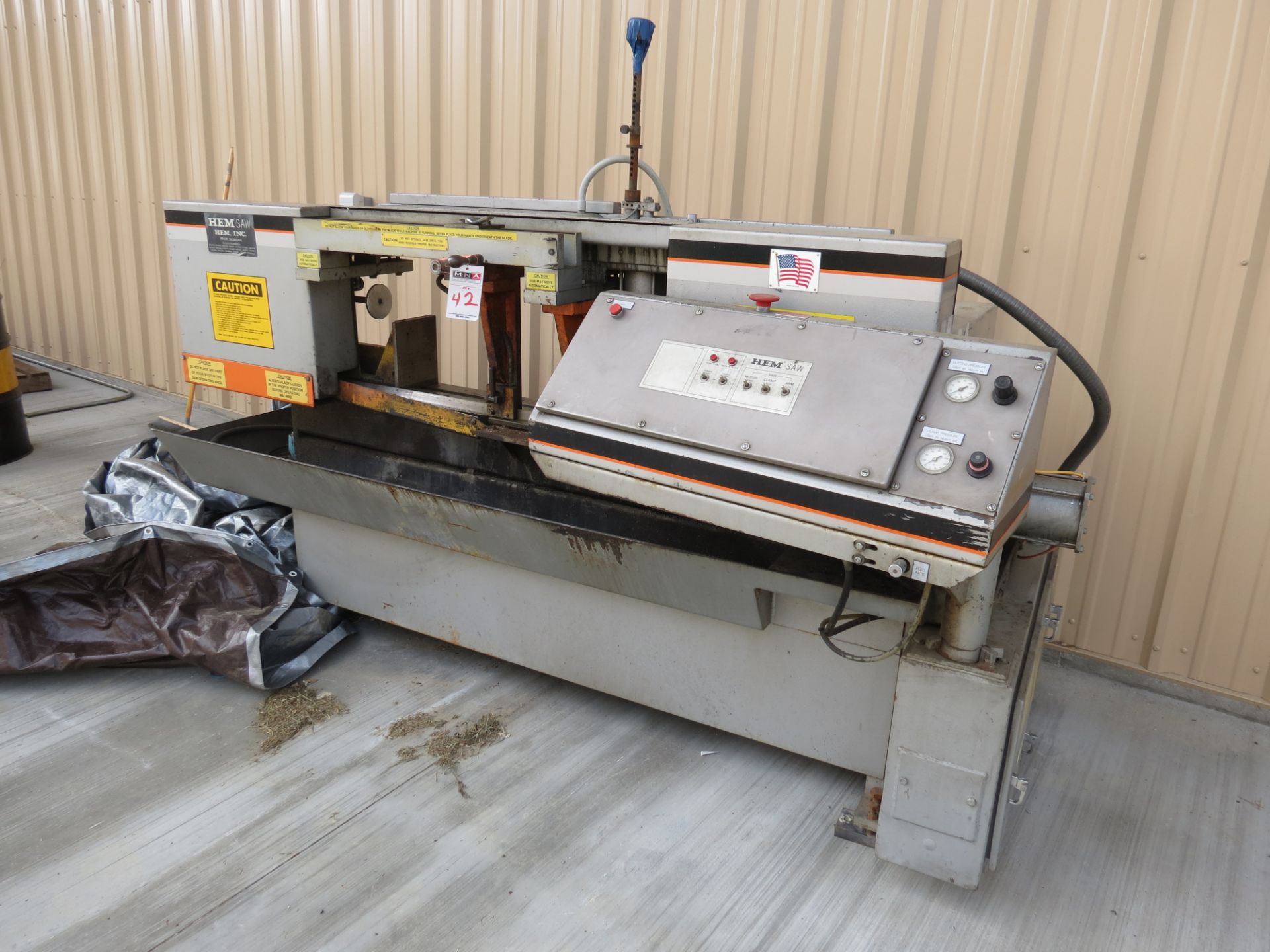 HEM H105LM Semi-auto Horizontal Band Saw, 20" x 16" Cap, mitre cutting, s/n 603198, new 1998 - Image 2 of 4