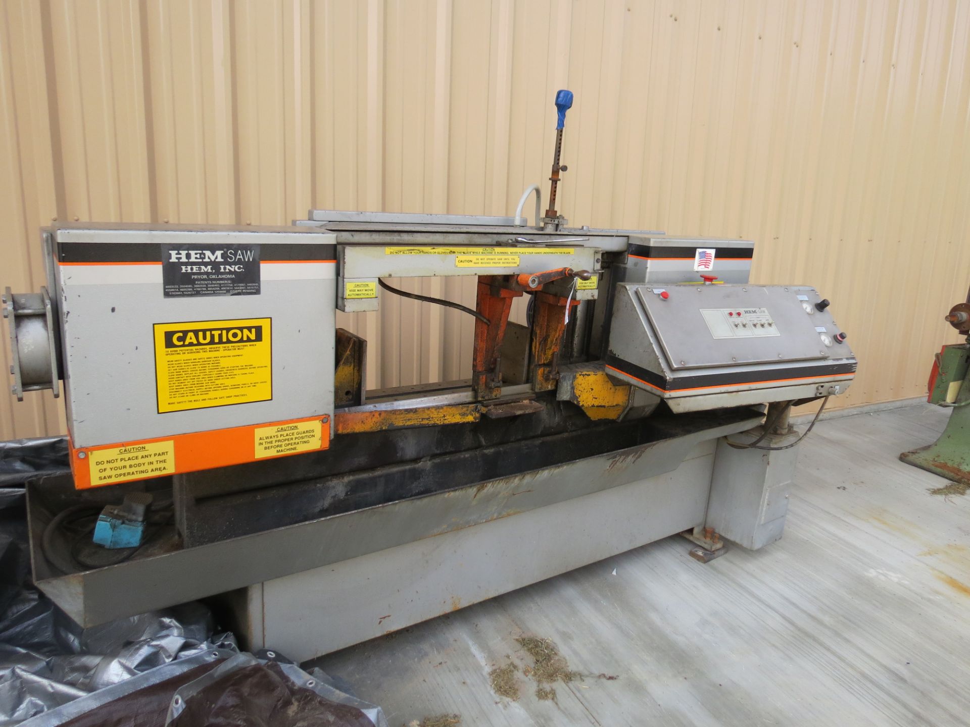 HEM H105LM Semi-auto Horizontal Band Saw, 20" x 16" Cap, mitre cutting, s/n 603198, new 1998 - Image 3 of 4