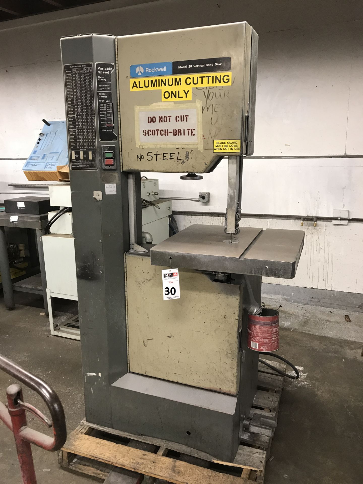 Rockwell 20" Bandsaw; Model 20 Veritcal Band Saw; Variable Speed;