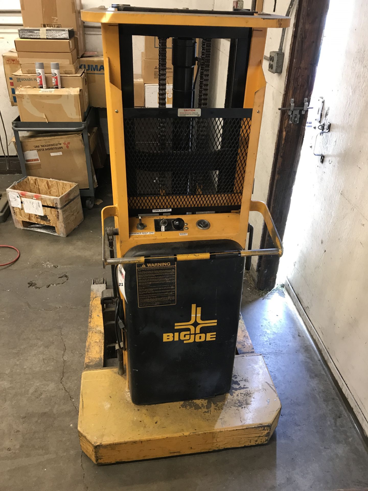 Big Joe Electric Fork Lift; Model 2024-T9; 1 Ton Capacity; Battery Operated; Serial #33219; - Image 4 of 4