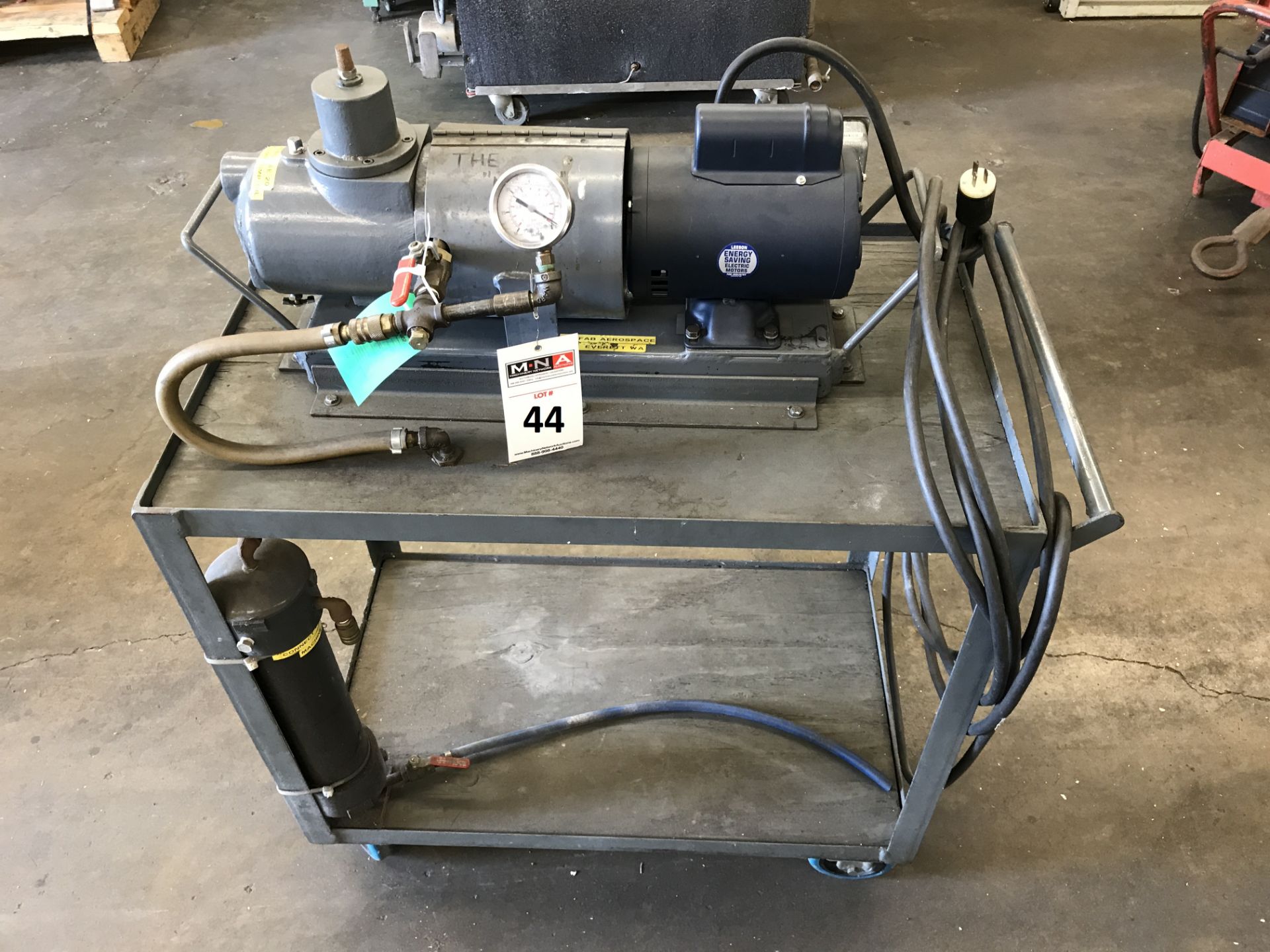 Portable Vacuum Pump Cart; Beach-Russ Co. Pump No. A2; Serial #635; 3/4HP 1725RPM motor;