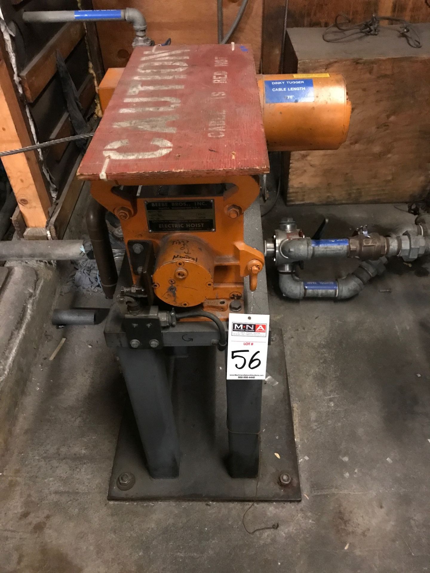 Beebe Bros. Inc Model DT800B40-12 Electric Cable Winch; 750lb Capacity;