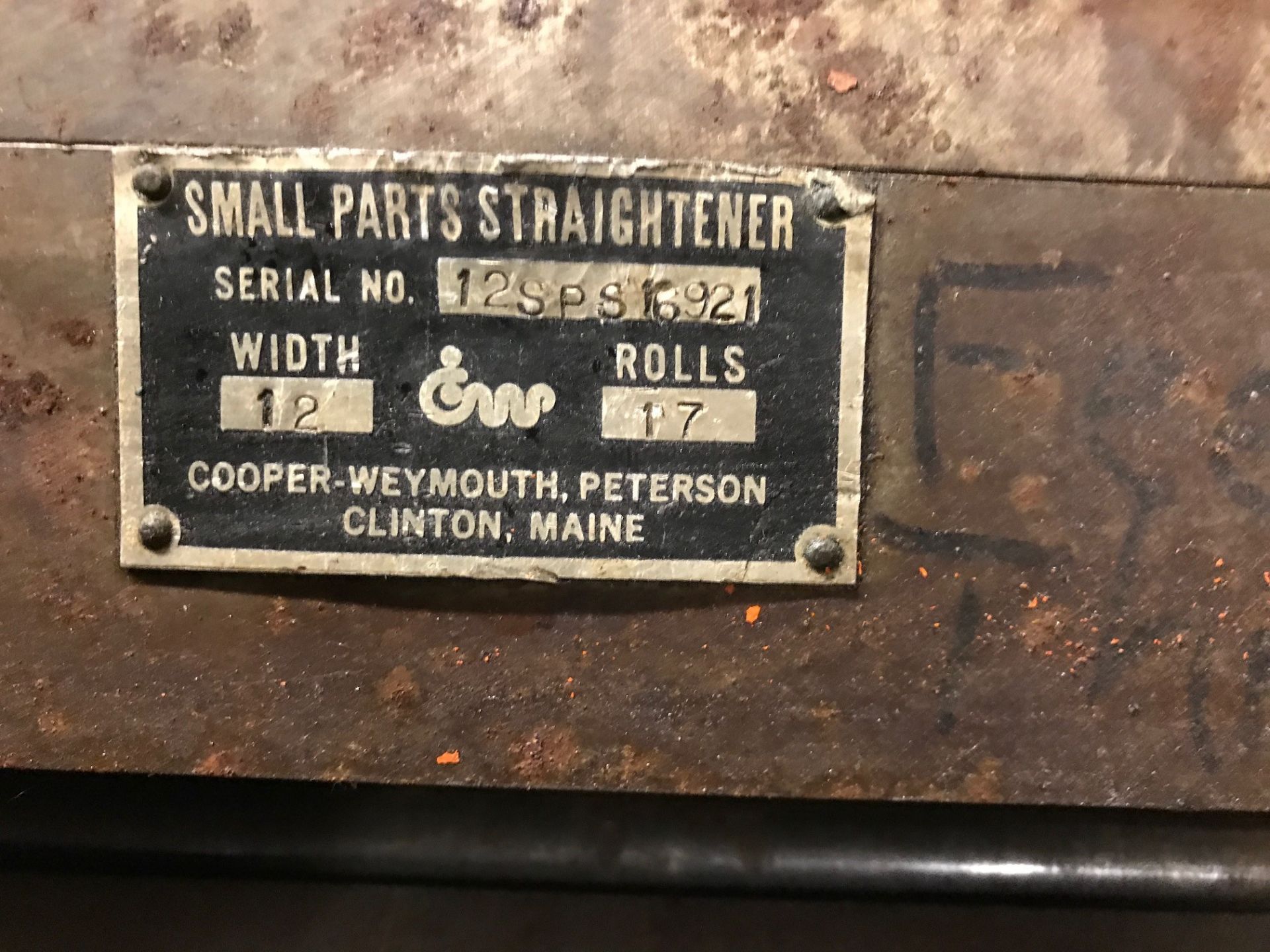 Cooper - Weymouth 12" Sheet Metal Straightener; Serial # 12SPS16921; - Image 2 of 4