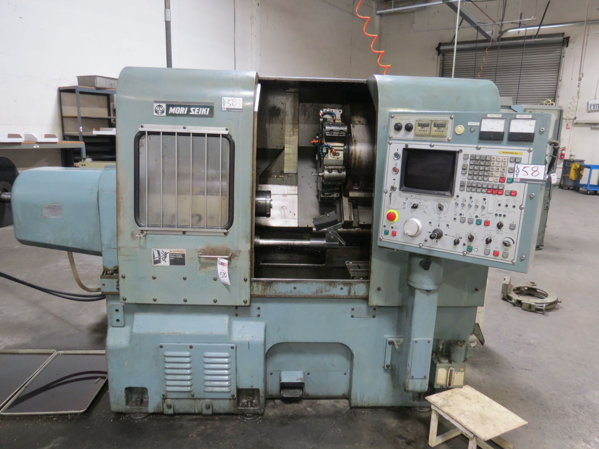 Mori Seiki SL-2H, Fanuc 6T ctrl, 22""swing, 9.4" max turning diam., 16" centers, 3" bore, 4000