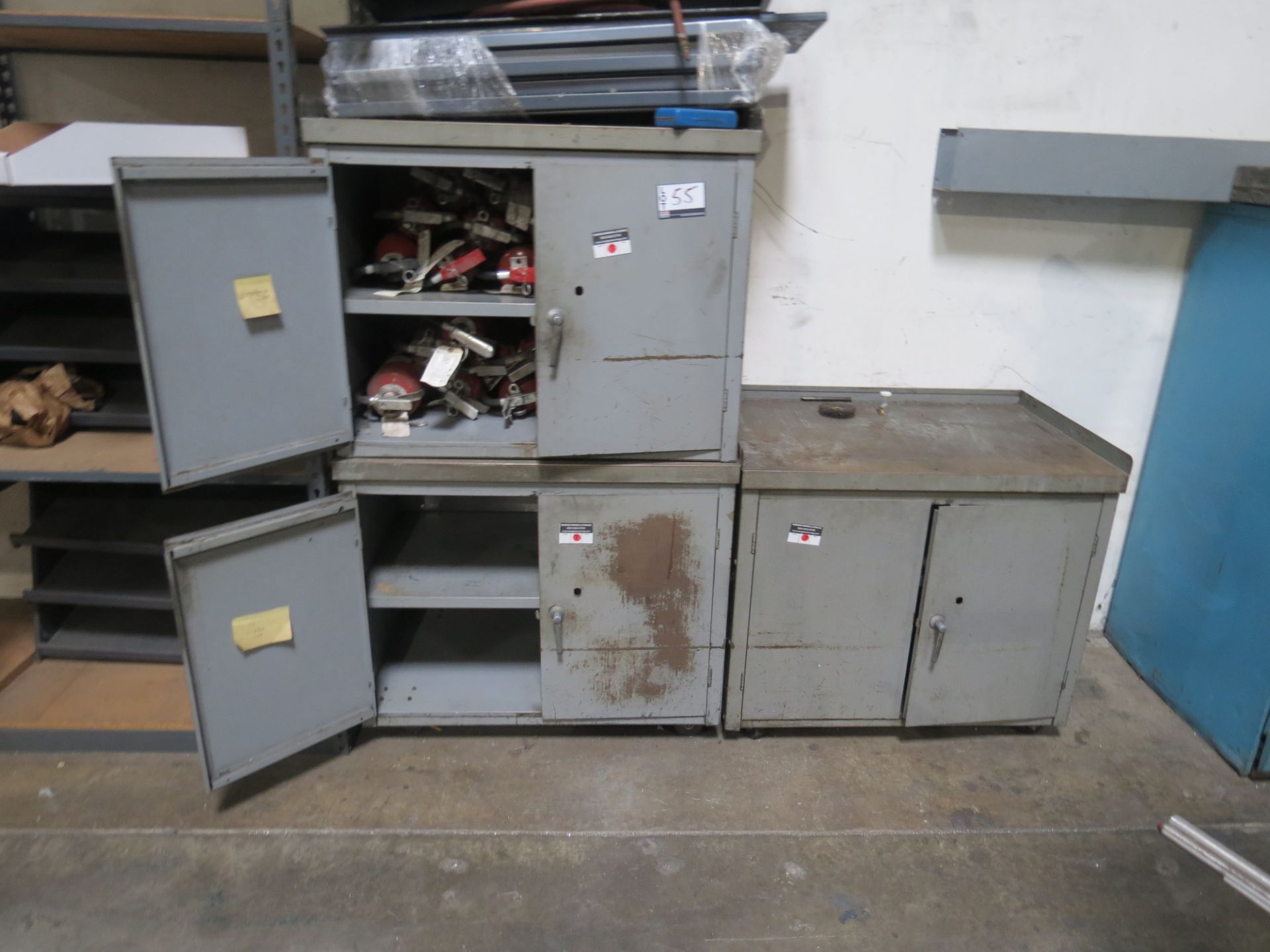 Metal cabinet w/fire extinguisher