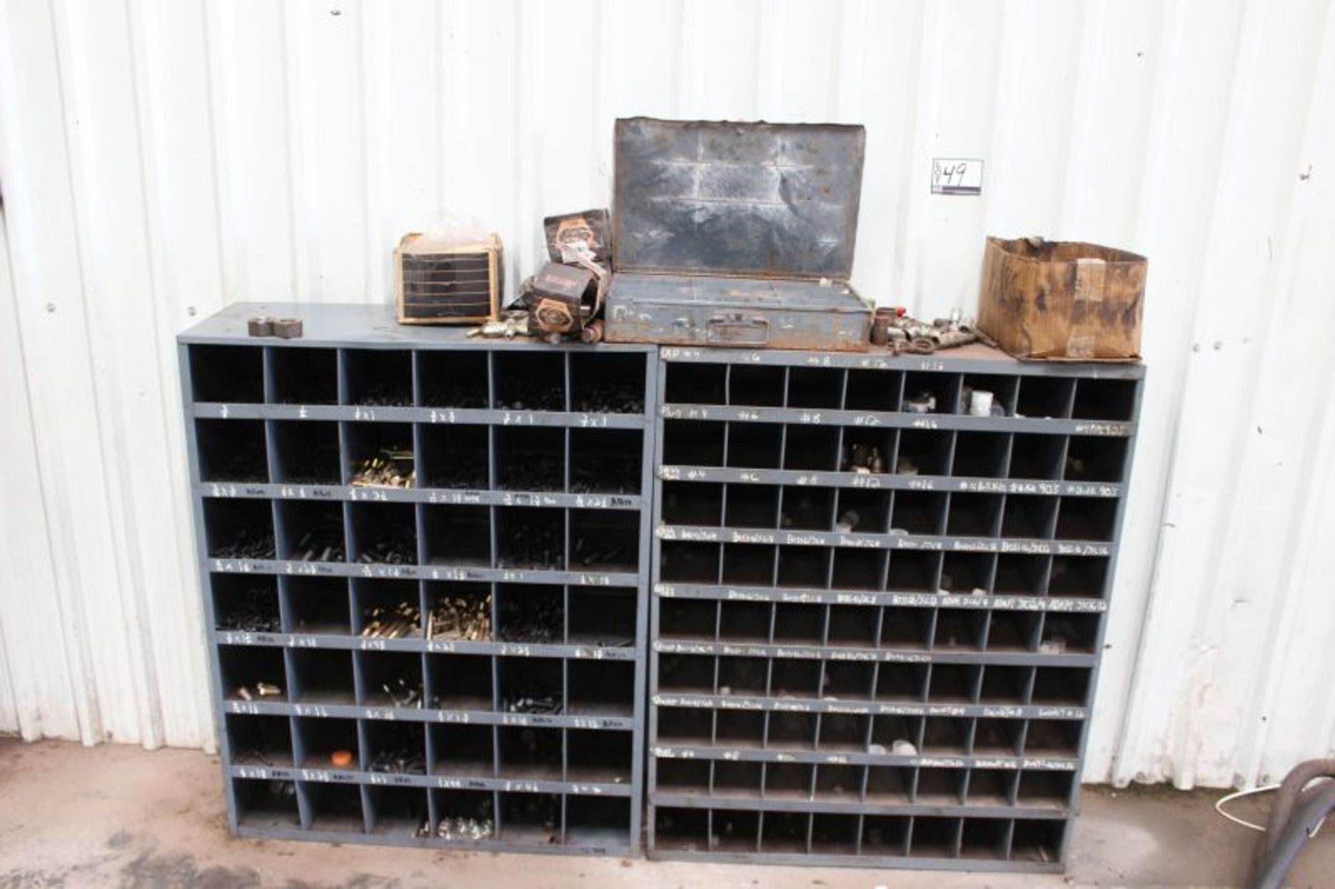 2 METAL SHELVES W. HARDWARE NUTS & BOLTS - Image 5 of 5