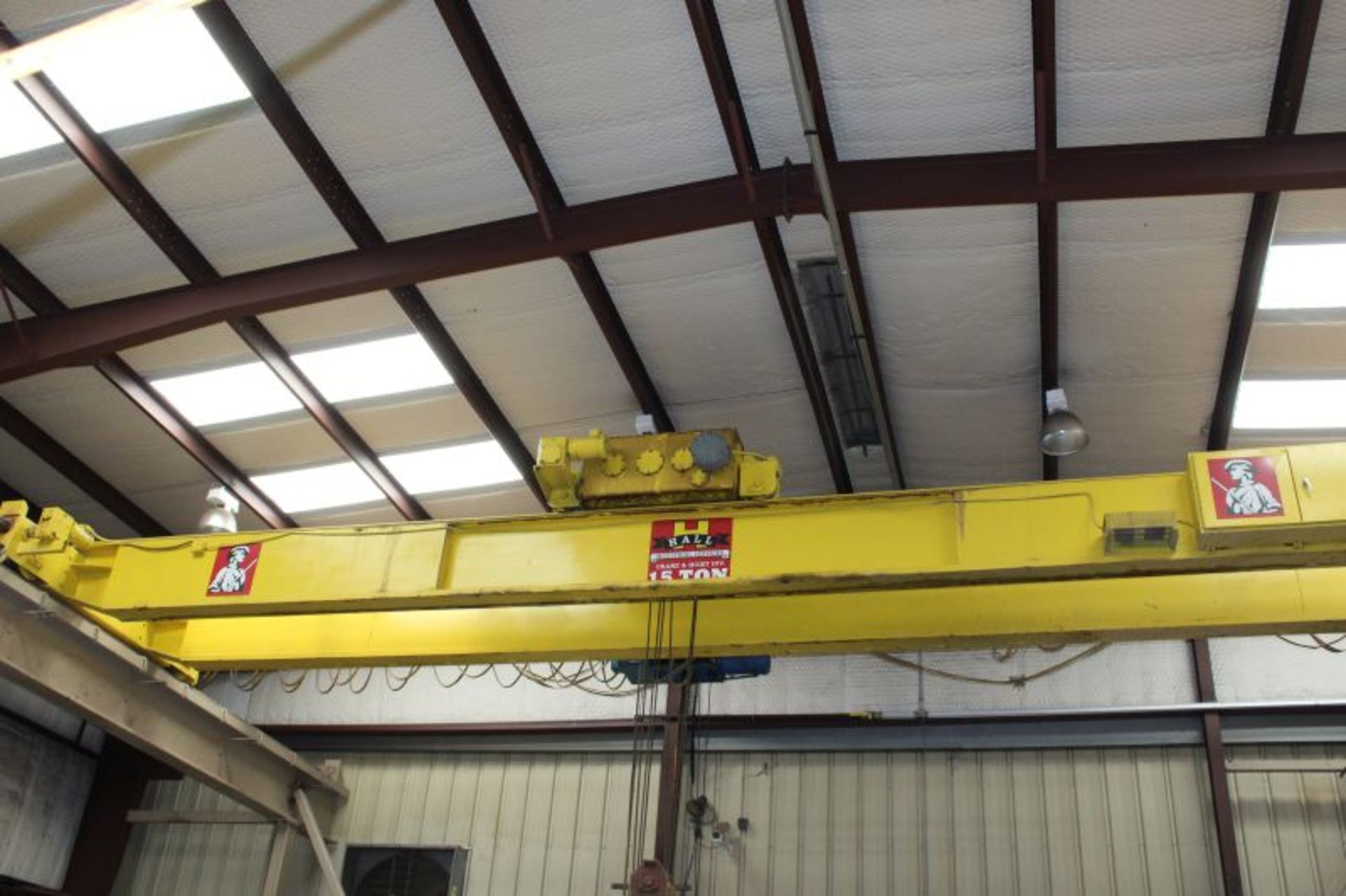 15 TON 40FT SPAND OVER HEAD CRANE W. 15 TON HOIST - Image 4 of 6