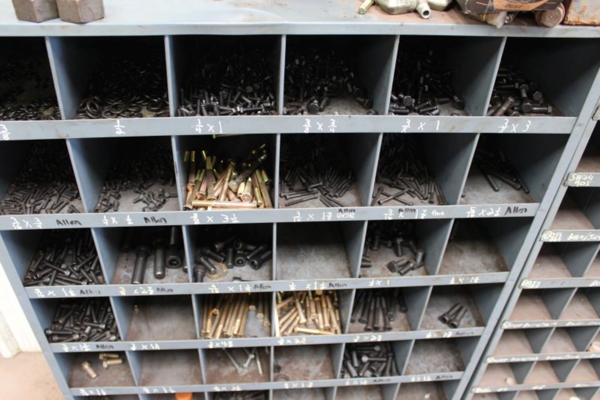 2 METAL SHELVES W. HARDWARE NUTS & BOLTS - Image 3 of 5