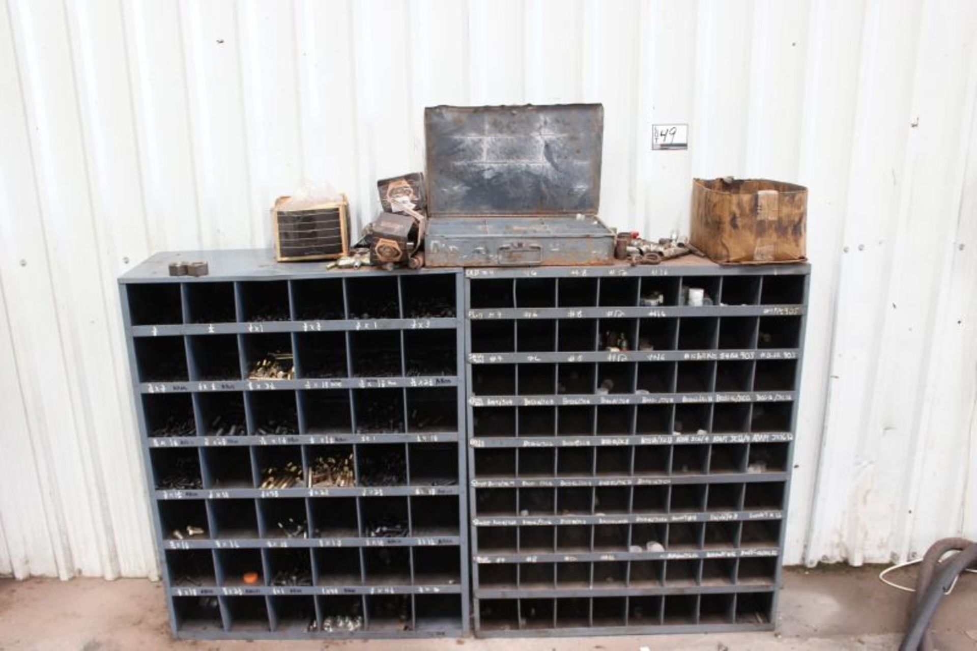 2 METAL SHELVES W. HARDWARE NUTS & BOLTS