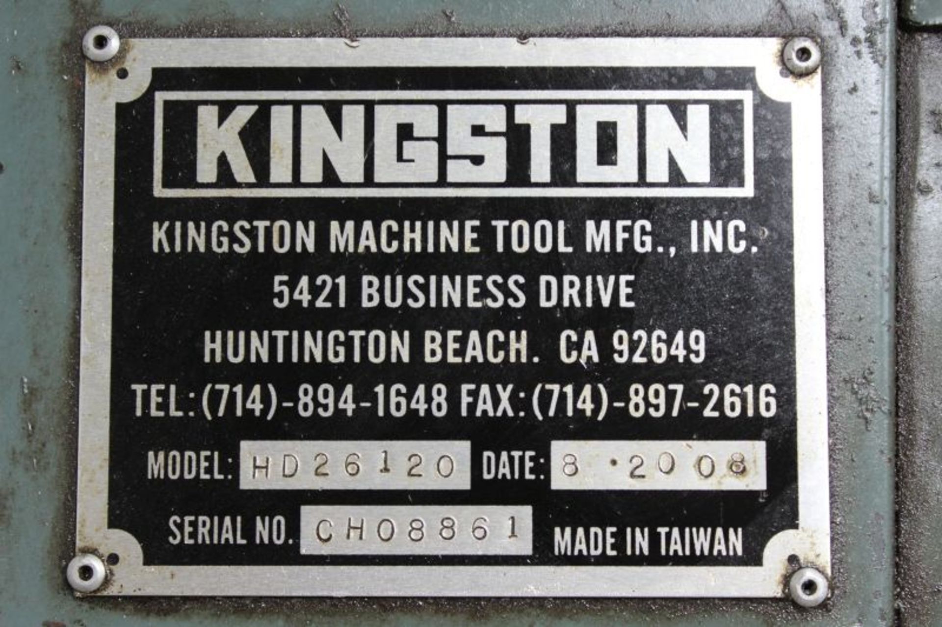 KINGSTON 26" X 120" GAP BED ENGINE LATHE MODEL NUMBER HD26120 SERIAL NUMBER CH08861 W. ALORIS TOOL - Image 5 of 5