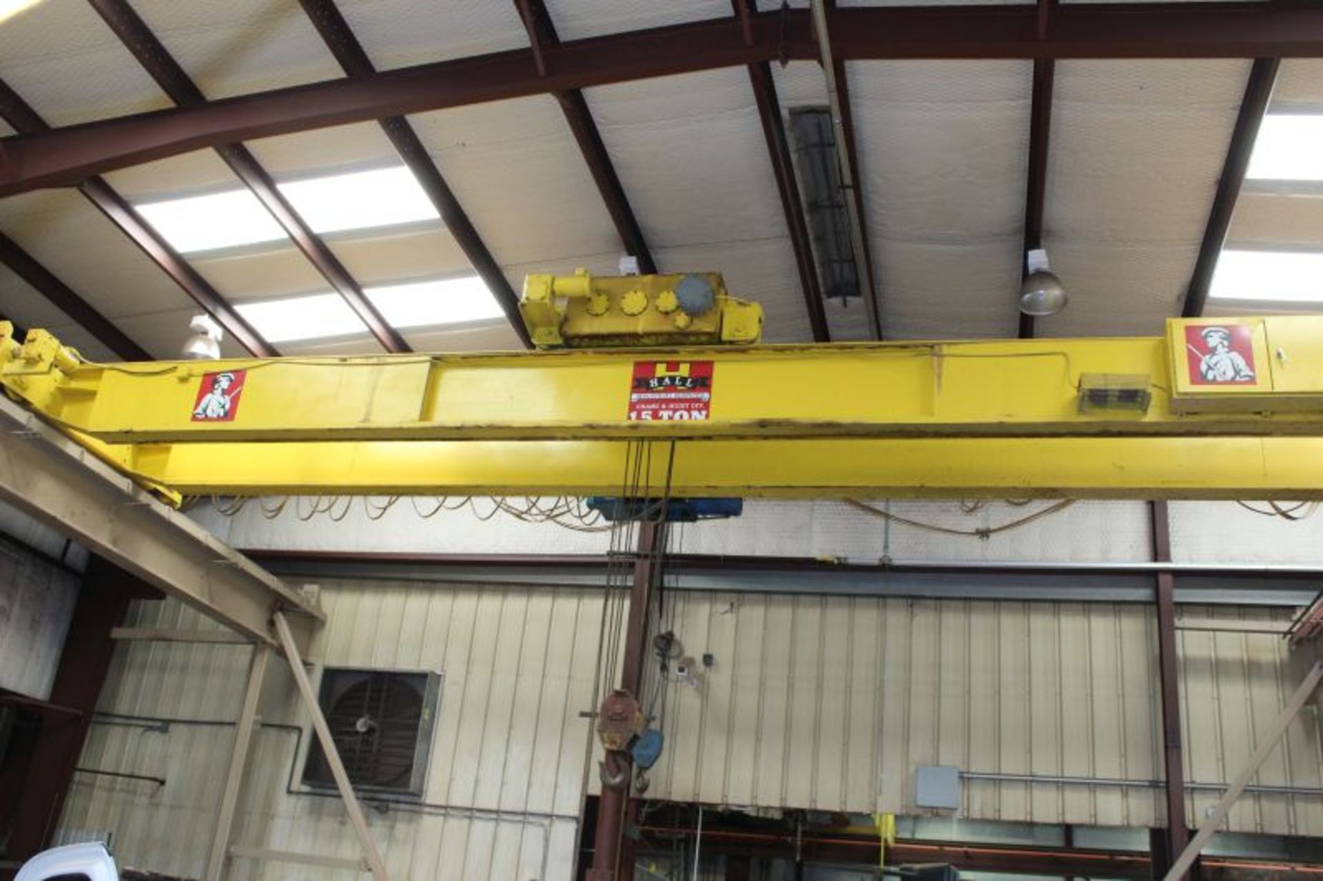 15 TON 40FT SPAND OVER HEAD CRANE W. 15 TON HOIST - Image 5 of 6