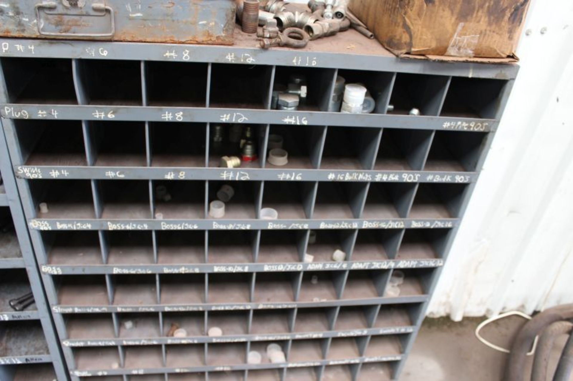 2 METAL SHELVES W. HARDWARE NUTS & BOLTS - Image 4 of 5