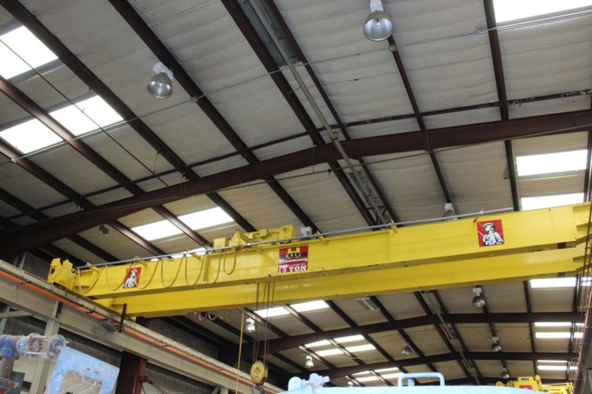 15 TON 40FT SPAND OVER HEAD CRANE W. 15 TON HOIST - Image 5 of 6