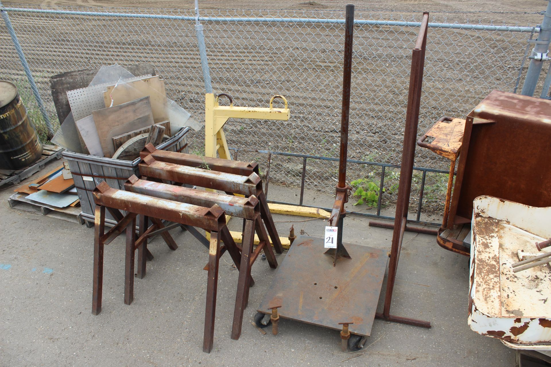 ASSORTED METAL STANDS, METAL SCRAP, AND CART - Image 3 of 6