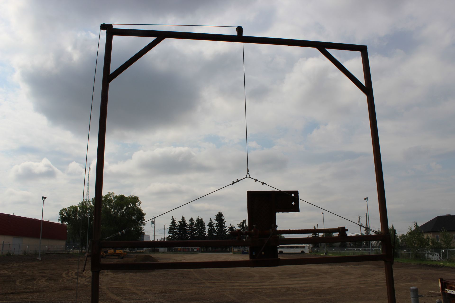 OVER HEAD HOIST WITH CRANK AND MISC. HARDWARE - Image 4 of 4