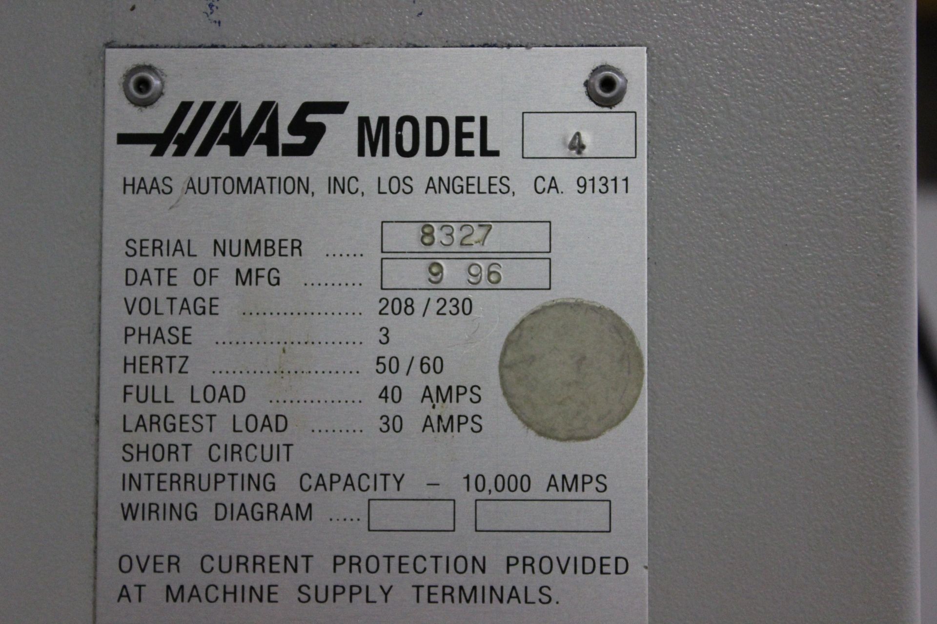 Haas VF-3 Vertical Machining Center, 40” x 20” x 24” travels, CT40, 20 ATC, 7500 RPM, s/n 8327, - Image 7 of 9