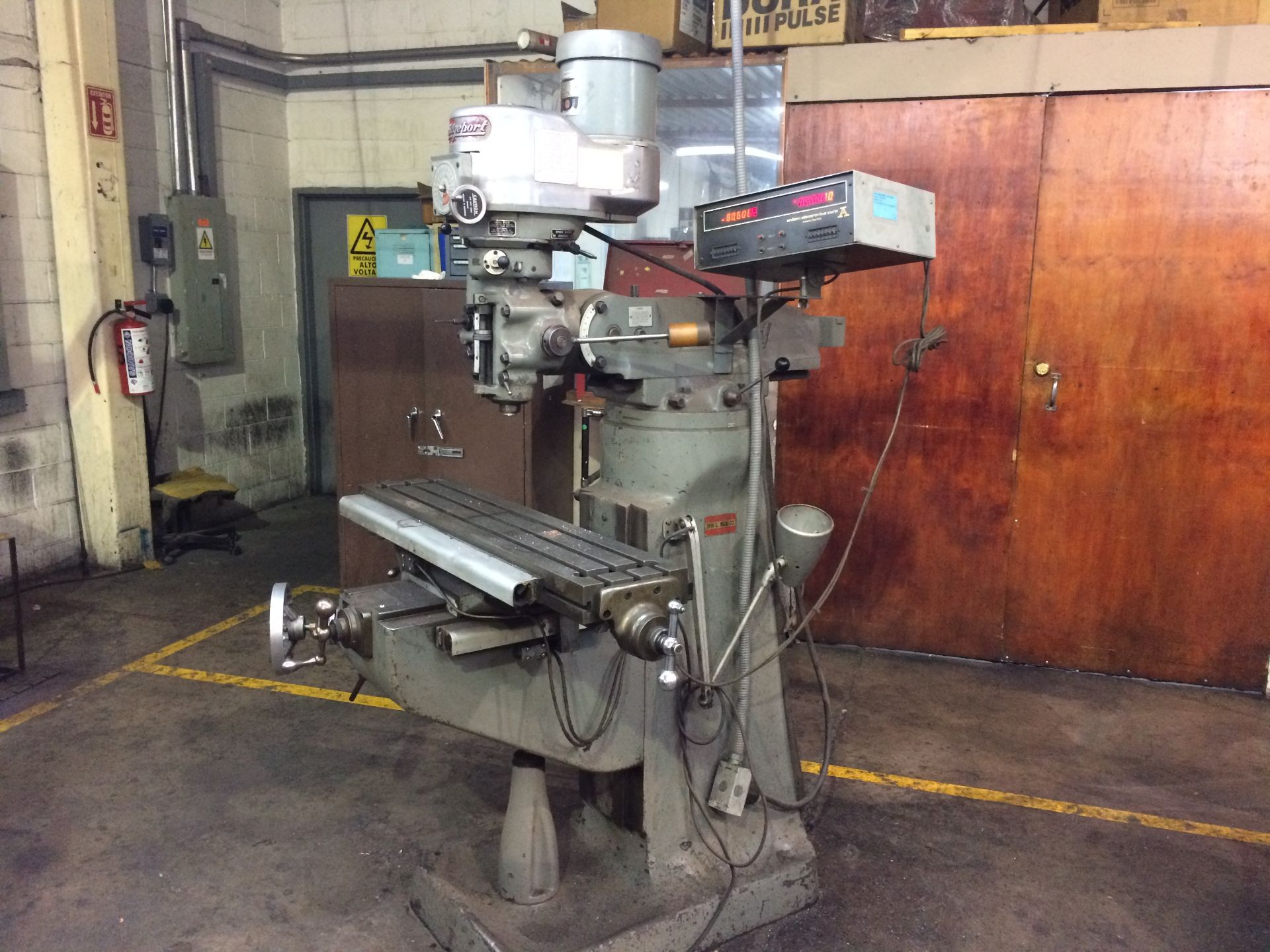 Bridgeport 2J Vertical Mill, 9” x 42” table, 1.5 HP, vari-speed, Anilam DRO