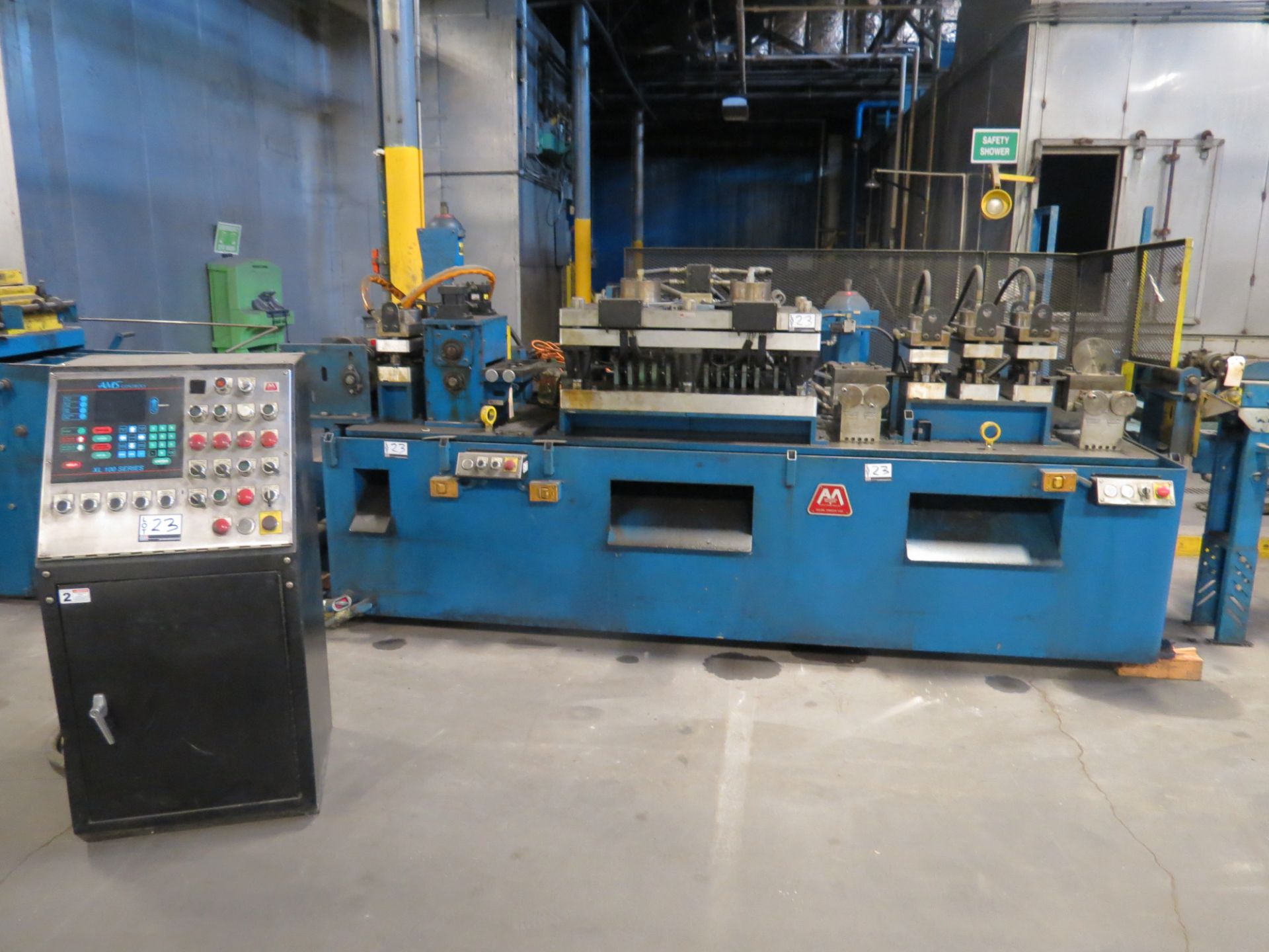 AMS Material Straightener with hyd shear & punches, XL 100 Controls