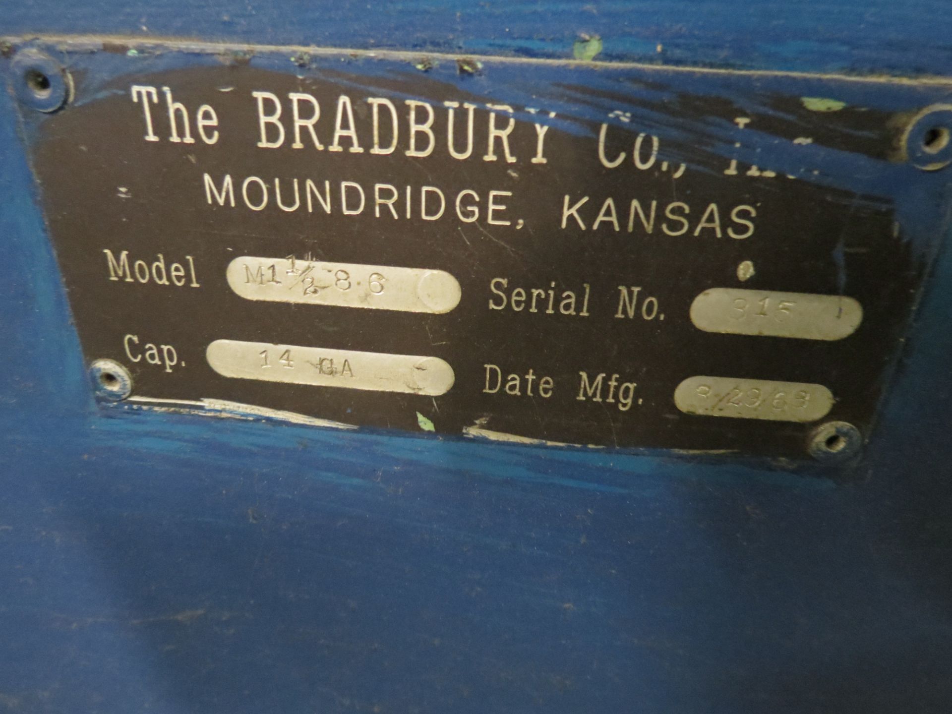 Bradbury M1 1/2 86 6- Stand Rollformer, 8'' Max. Width, 14 gauge, 13 1/2'' Centers 1 1/2'' Shaft - Image 6 of 6