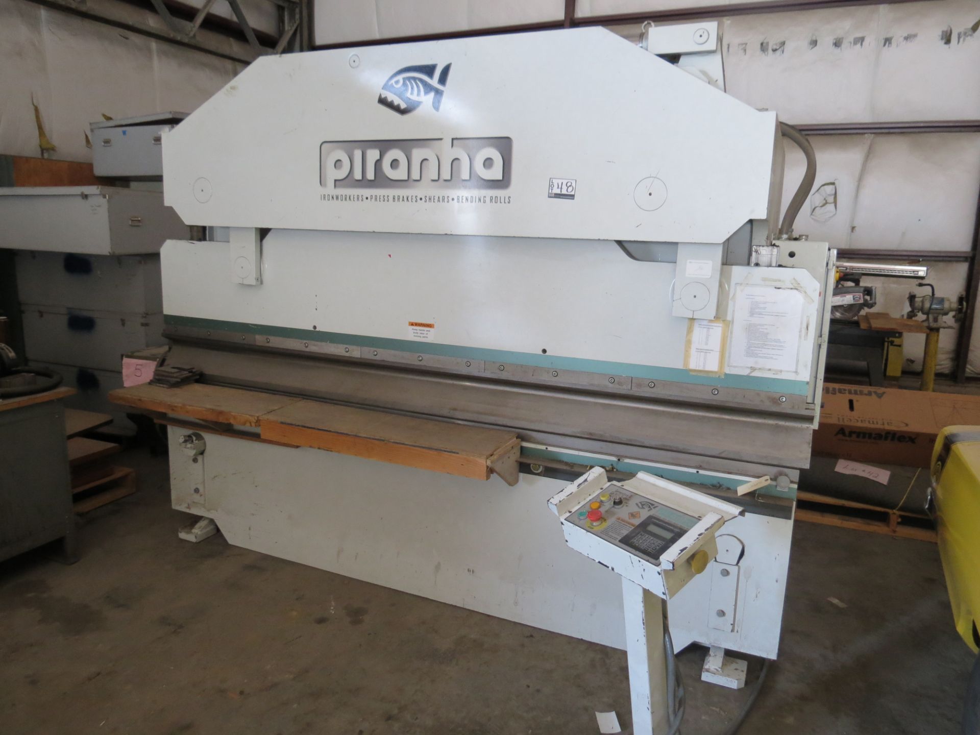 Piranha 1206 12 FT Hydraulic Press Brake, W/ Piranha Genarations-2 Controls, Back Gages, s/n 9510 - Image 7 of 8