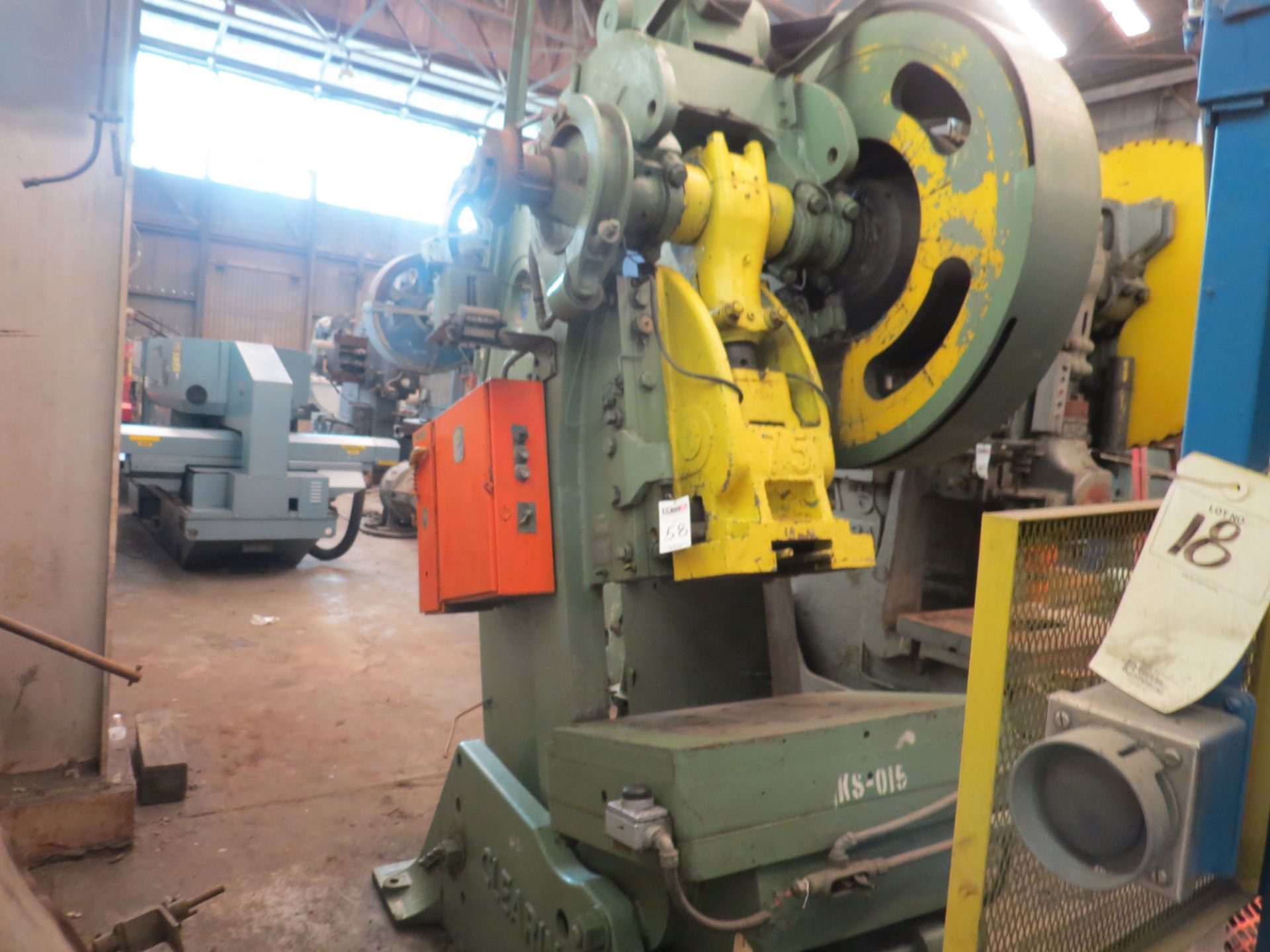 Clearing 45 Ton Punch Press 12'' Shut Height 75 Strokes Per Minute 2 1/2 Adjustment Bed Size 28x18