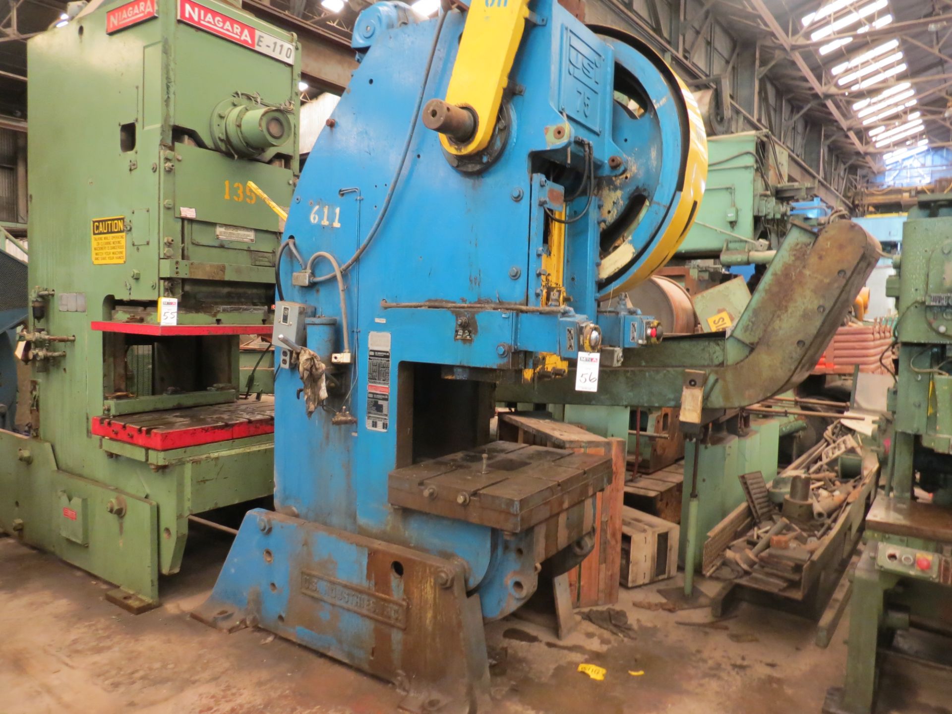 U S I Mechanical 75 Ton OBI Punch Press 6'' Stroke 13 3/4 Shut Height 3'' Adjustment 100 Strokes Per - Image 5 of 6