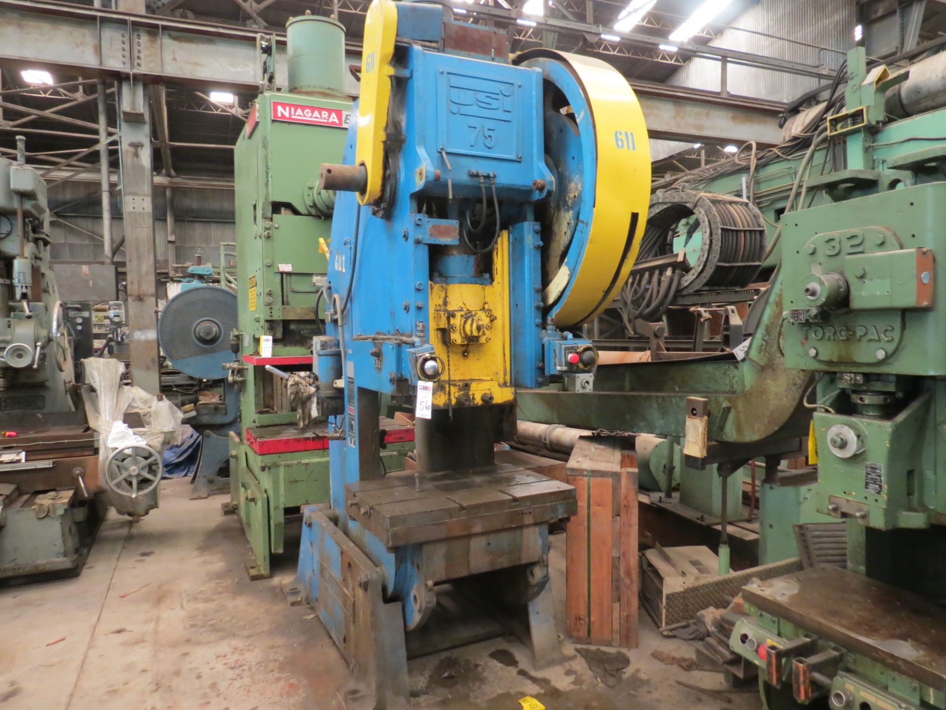 U S I Mechanical 75 Ton OBI Punch Press 6'' Stroke 13 3/4 Shut Height 3'' Adjustment 100 Strokes Per - Image 2 of 6