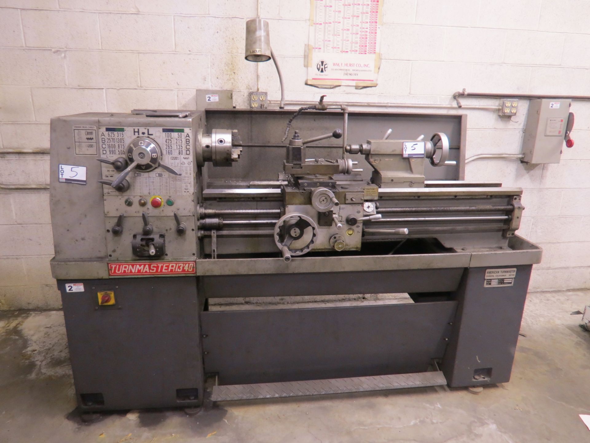 13" x 40" American Turnmaster TRL-1340 Engine Lathe, 3 jaw chuck, tool post, s/n 1349605051269, - Image 2 of 5