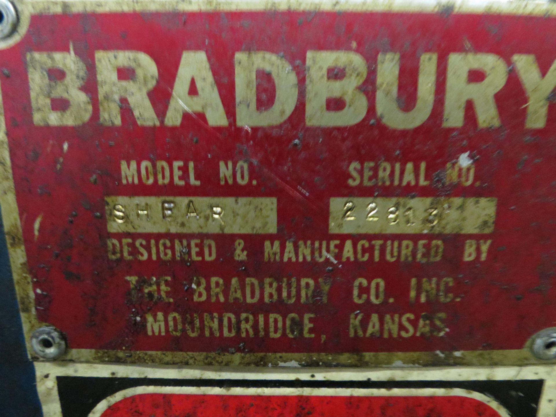 Bradbury Hydraulic Shear, 18 gauge x 48'' hyd, s/n 22813 new 1991 - Image 7 of 7