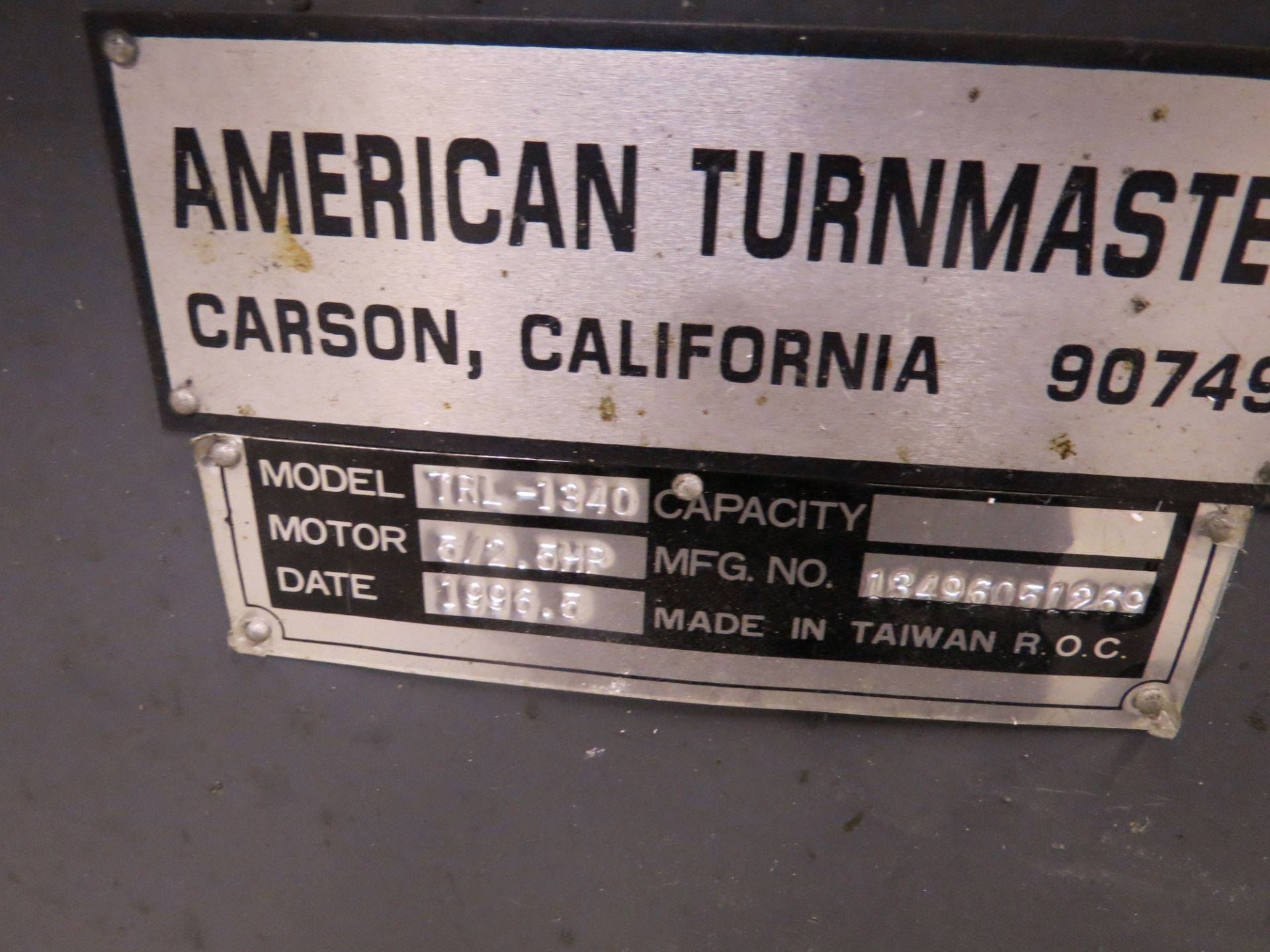 13" x 40" American Turnmaster TRL-1340 Engine Lathe, 3 jaw chuck, tool post, s/n 1349605051269, - Image 4 of 5