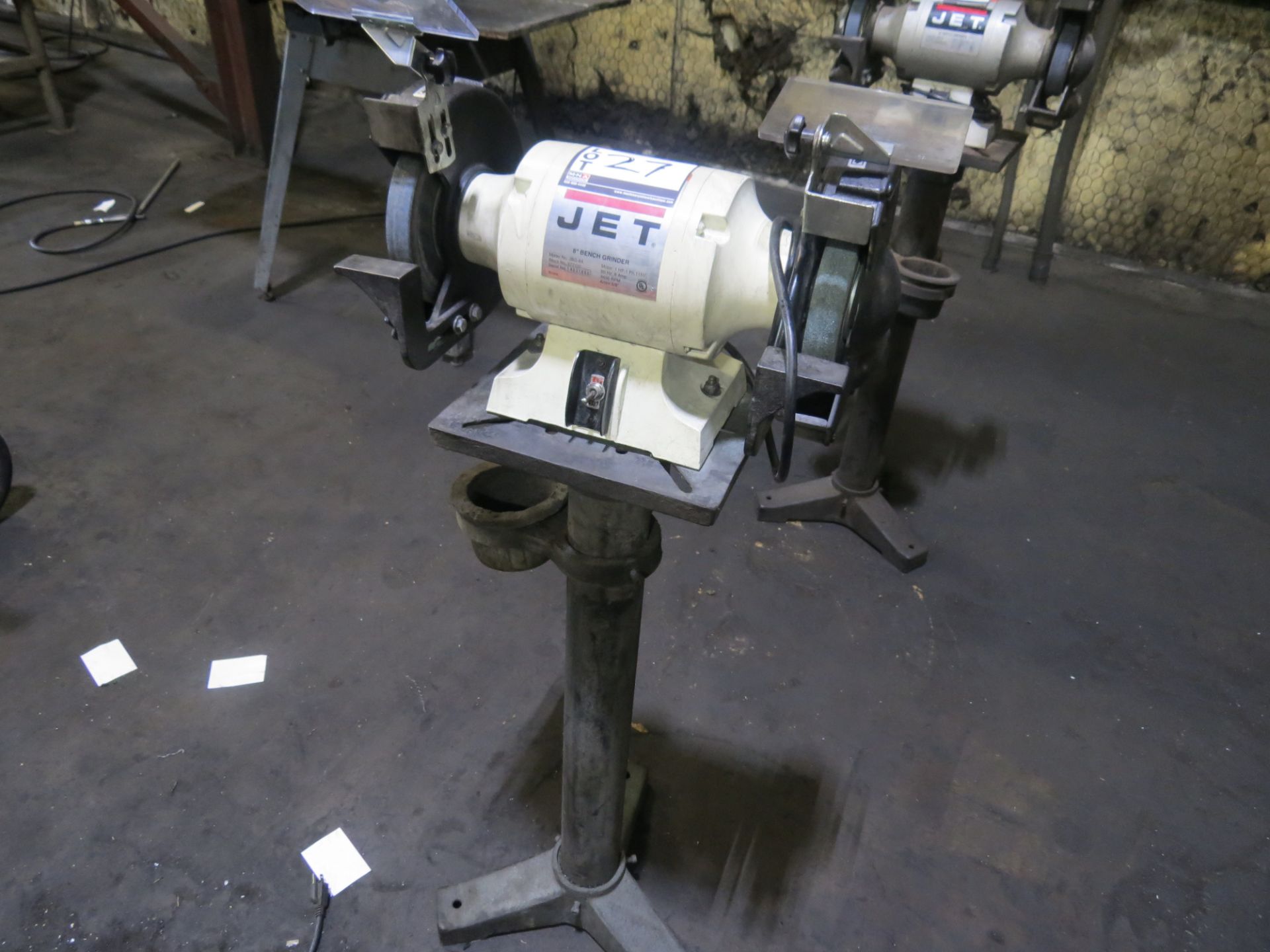 JET 8" PEDESTAL DOUBLE END GRINDER S/N 14031666 - Image 2 of 3