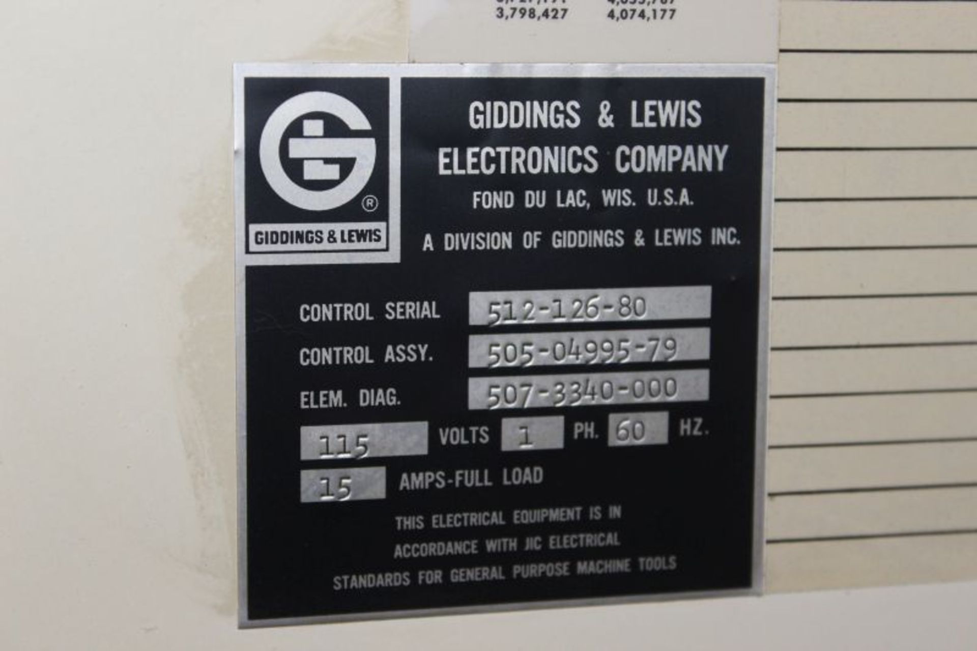 GIDDINGS & LEWIS ELECTRONICS NUMERIPATH EMPTY ELECTRIC BOX S/N 512-126-80 - Image 8 of 8