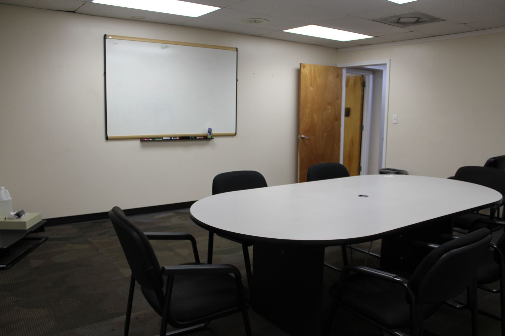 CONFERENCE TABLE, CHAIRS, AND 2 WHITE BOARDS - Image 3 of 4
