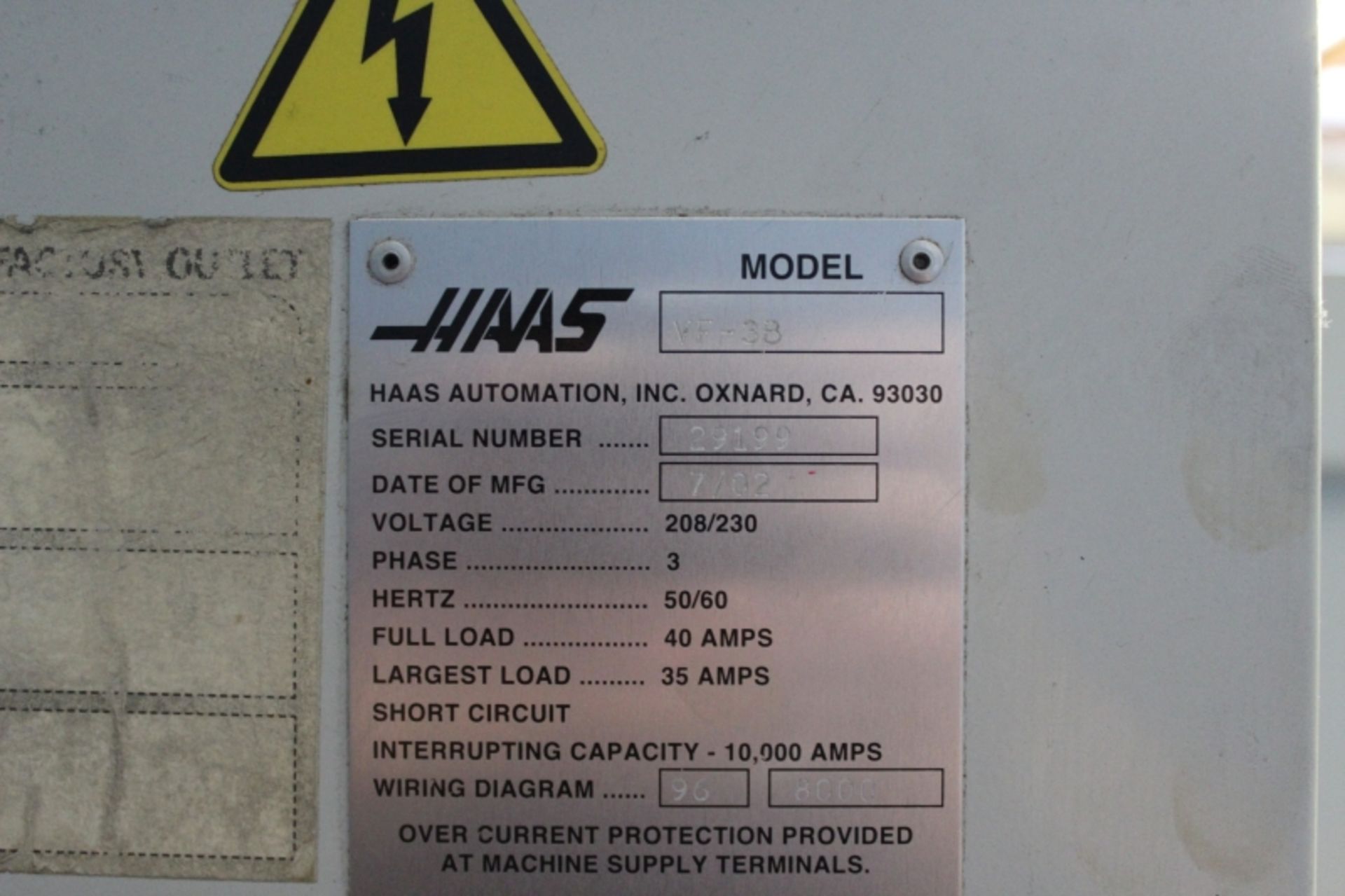 Haas Vf -3B Vmc S/N 29199 New 2002 - Image 12 of 12